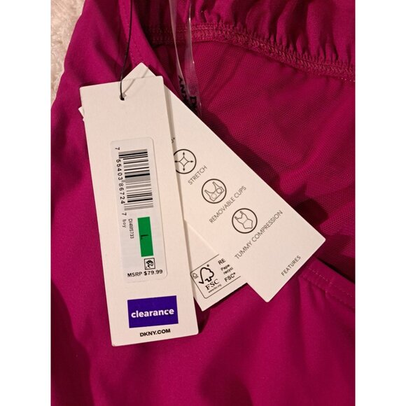 DKNY NWT Halter Mio One Piece Swimsuit Women’s Large Boysenberry - Picture 10 of 10